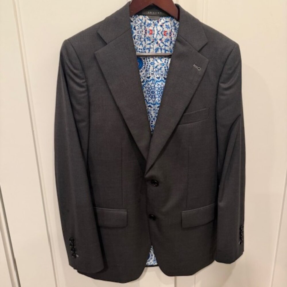 Indochino gray blazer in great condition (mongrammed)